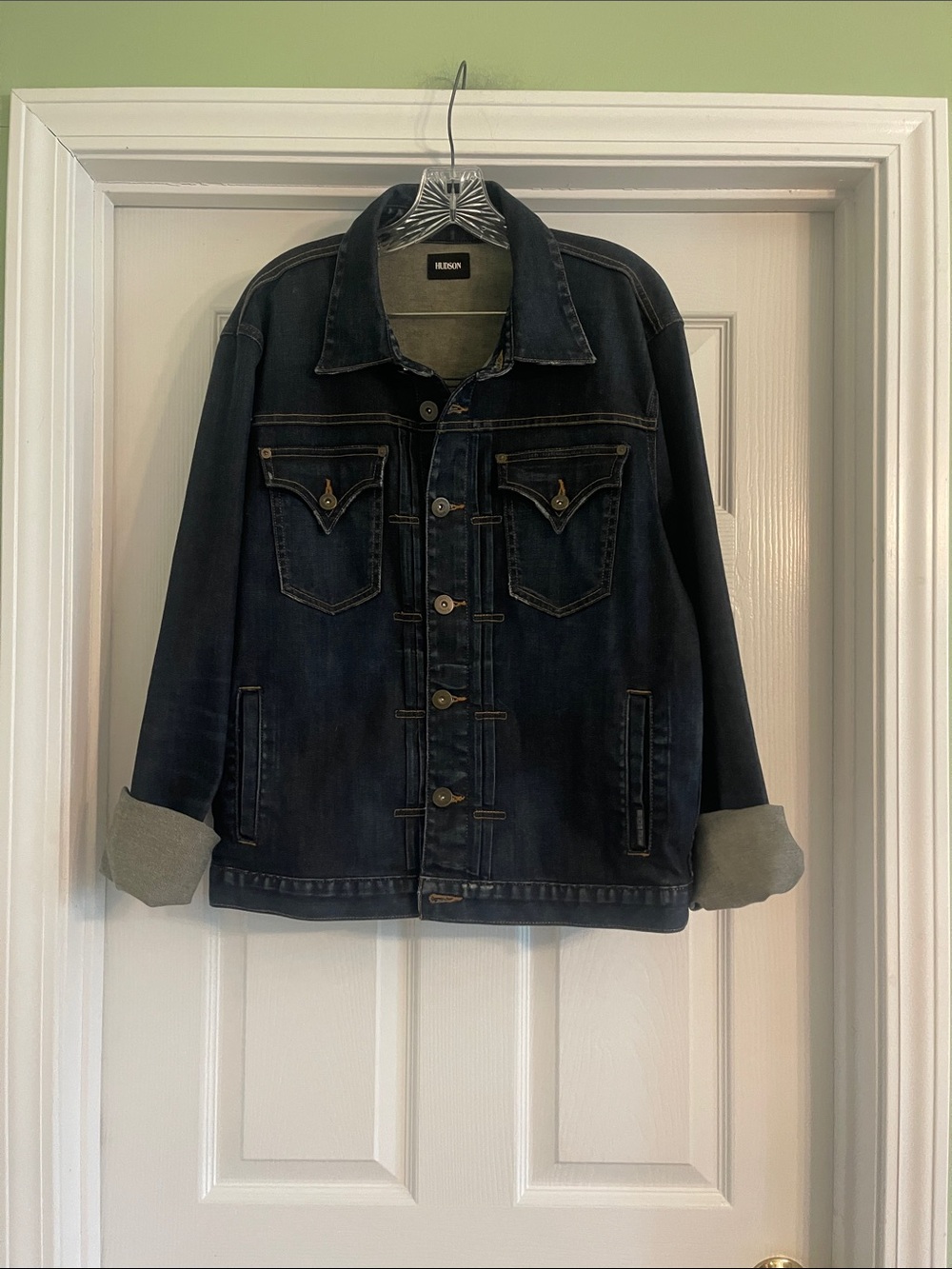 Hudson Denim Stretch Jean Jacket Womens Size Large